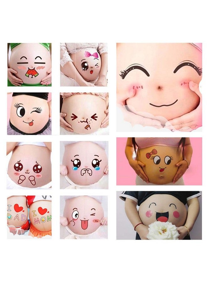 Nana Alinila 12 Sheets Face Pregnant Belly Bump Belly Casting Kit Pregnancy Gifts For Pregnant Women Facial Expressions Pregnancy Baby Bump Belly Stickers Maternity Week Stickers - Image 1