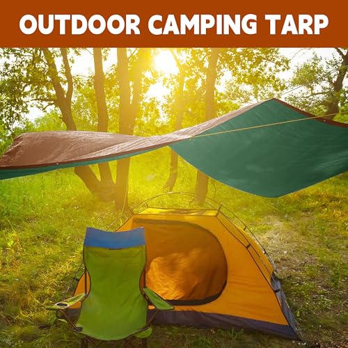 MVPNET Tarp 6x8 ft 100% Waterproof 7mil Durable Grommets and Reinforced Edges,Uv Resistant,Green/Brown Tarp,Emergency Rain Shelter,Outdoor Cover and Camping Use -by MVPNET - Image 5