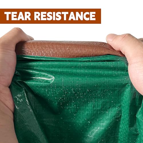 MVPNET Tarp 6x8 ft 100% Waterproof 7mil Durable Grommets and Reinforced Edges,Uv Resistant,Green/Brown Tarp,Emergency Rain Shelter,Outdoor Cover and Camping Use -by MVPNET - Image 4