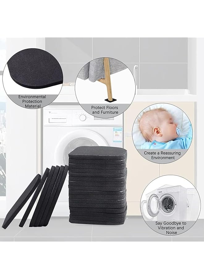 erorex Shock Absorbing Washer Pads Anti Vibration Washer Mat Non Skid Protector Mat Eva Rubber Mats Protect Floor Prevent Noise For Washing Machine Dryers Refrigerator Furniture Sofa Table Leg 8 Pcs - Image 3