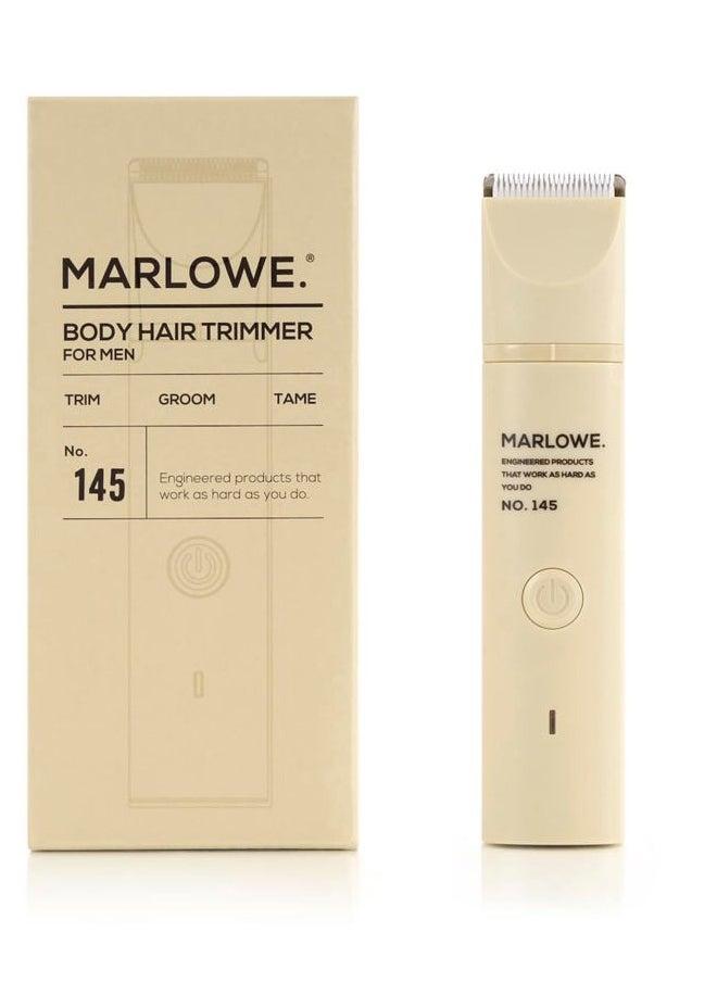 MARLOWE. M BLEND Marlowe. No. 145 Body Hair Trimmer for Men, Desert Sand, Lightweight Waterproof Personal Groomer, Ceramic Blades, Adjustable Comb Lengths & Rechargeable Battery for Head to Toe Male Grooming  - Image 1