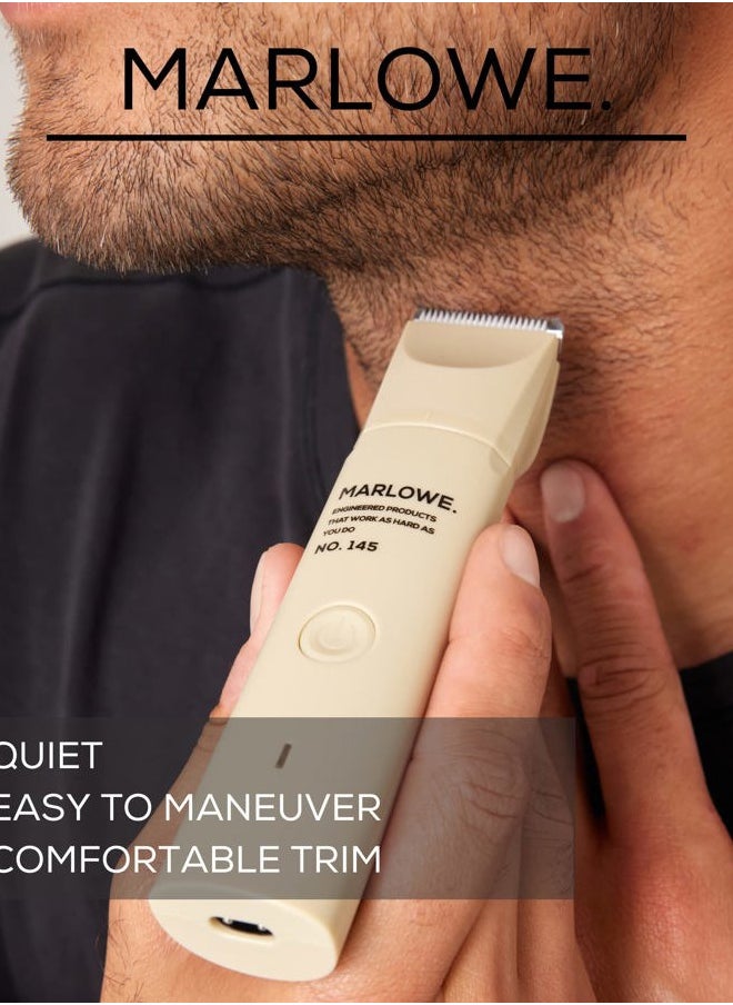 MARLOWE. M BLEND Marlowe. No. 145 Body Hair Trimmer for Men, Desert Sand, Lightweight Waterproof Personal Groomer, Ceramic Blades, Adjustable Comb Lengths & Rechargeable Battery for Head to Toe Male Grooming  - Image 3