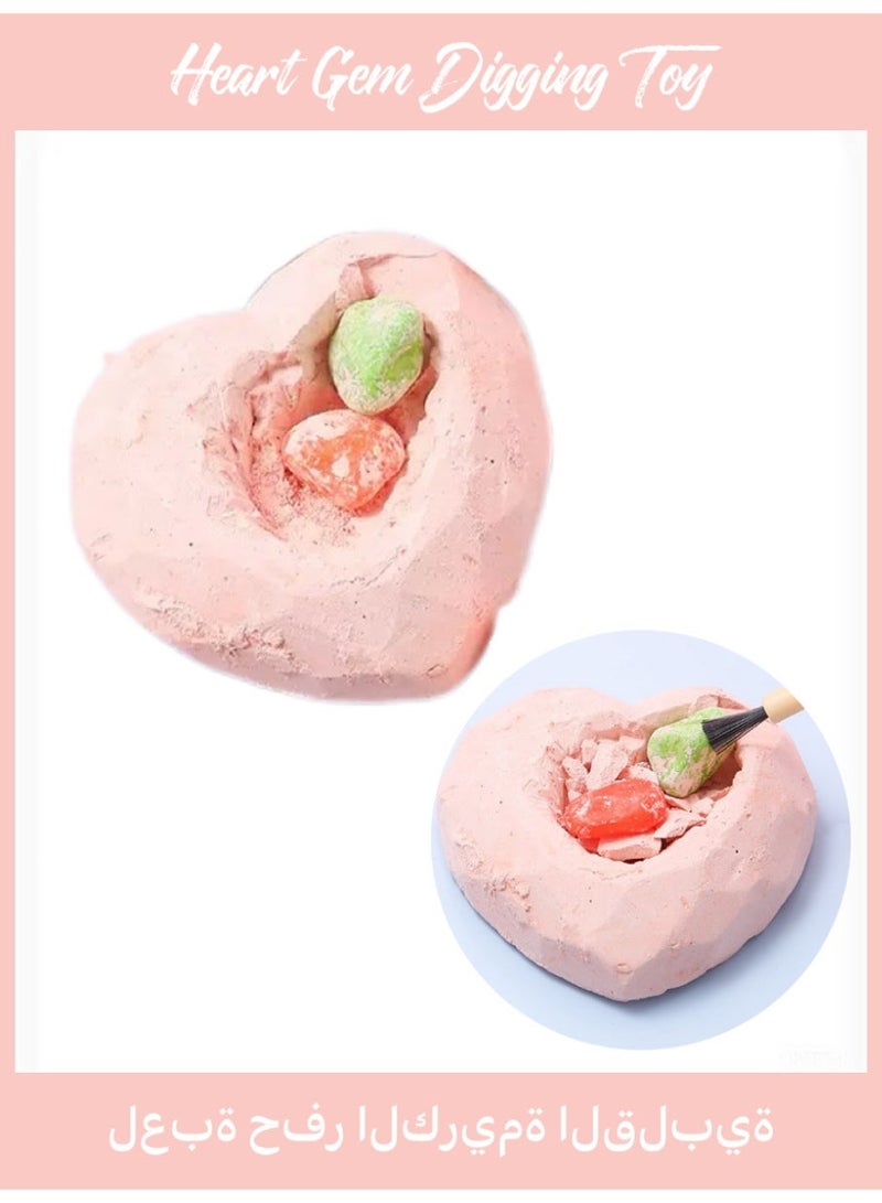 مجموعة حفر الأثرية للأطفال - لعبة حفر الكريمة القلبية ، هدية علم الآثار التعليمي STEM للأولاد والبنات - Image 1