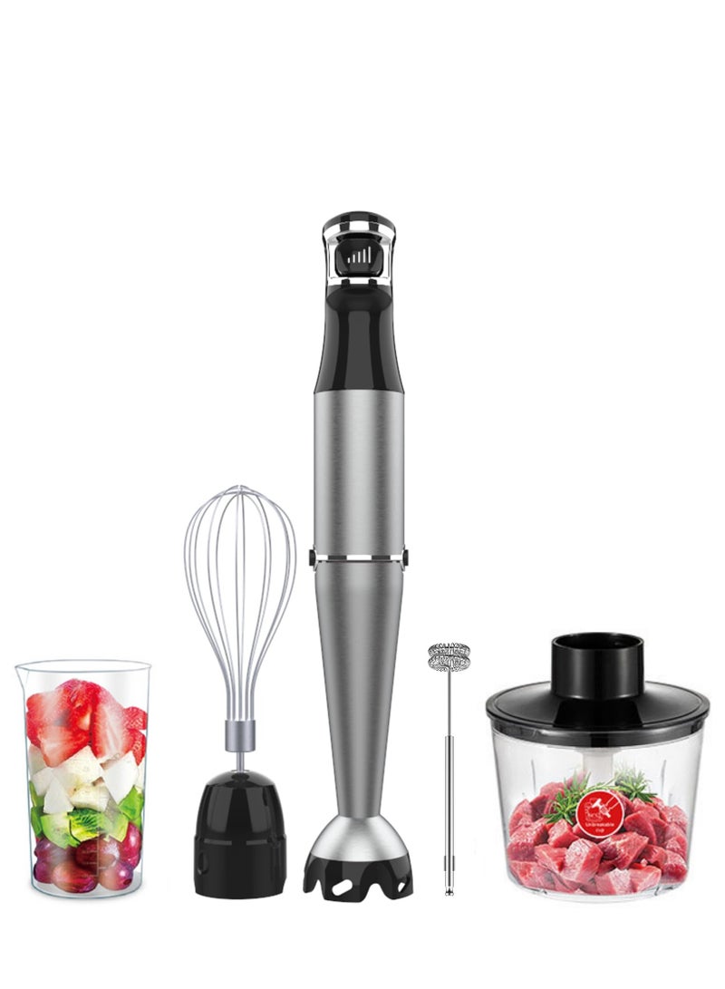 NIUB Electric Hand Blender 5 in 1 1000W Corded Handheld Mixer with Beaker Chopper Whisk Variable Speed for Baby Food Smoothies Everyday Use - Image 1