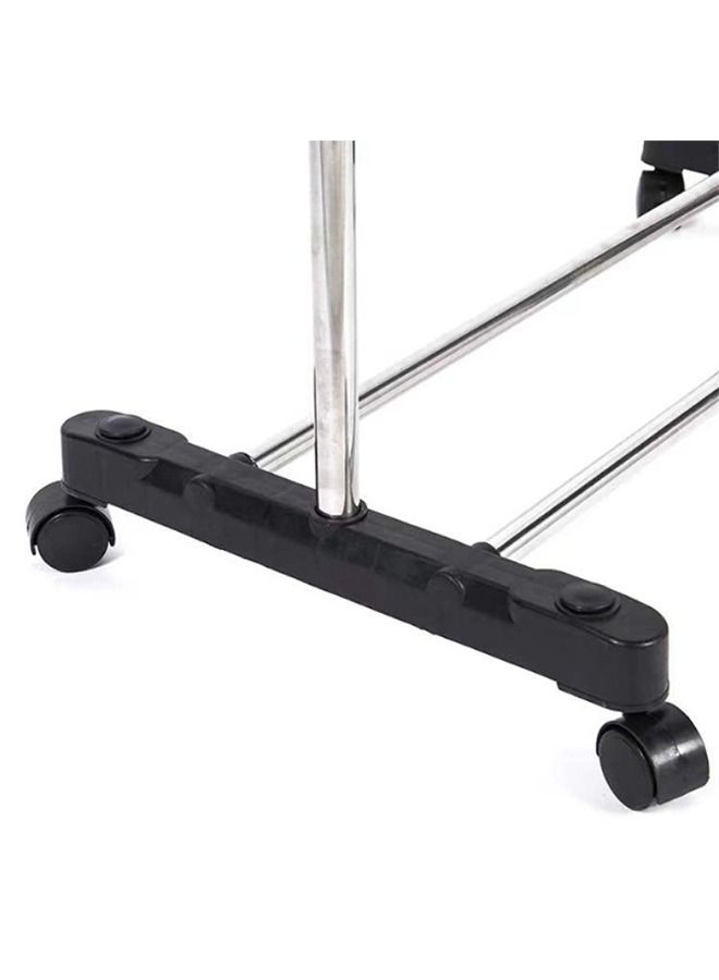 RACK STORE Stainless Steel Single Pole Portable Cloth Hanging Rack Movable And Adjustable Multipurpose Garment Organizer Stand Laundry Drying For Indoor Or Outdoor Rack With Wheels - Image 5