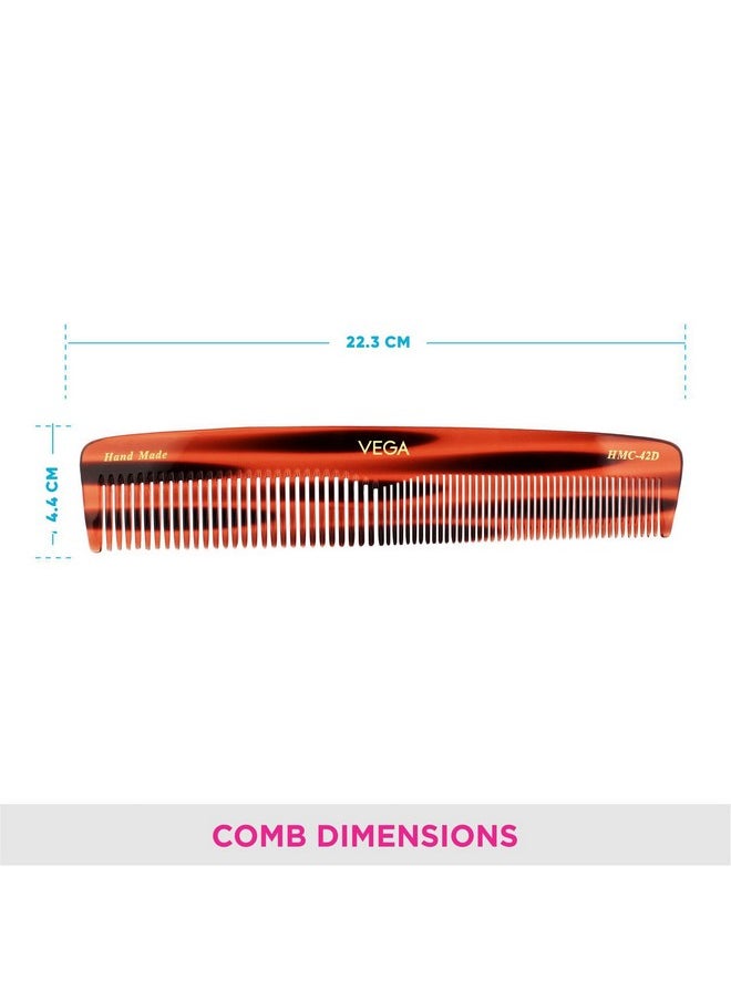 Vega Graduated Dressing Hair Comb Tortoise Shell,Handmade, (India'S No.1* Hair Comb Brand)For Men And Women, (Hmc-42D)  - Image 3