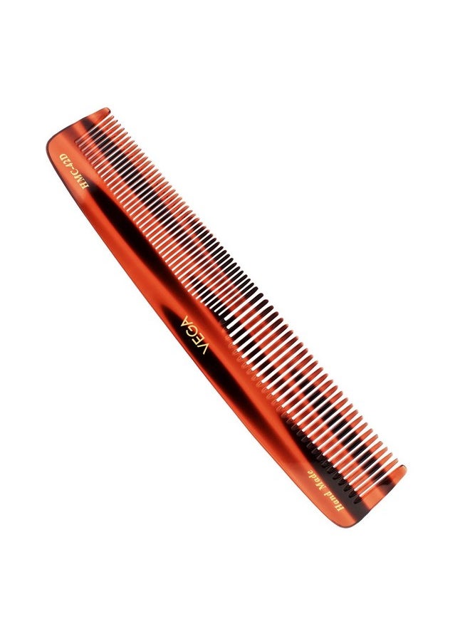 Vega Graduated Dressing Hair Comb Tortoise Shell,Handmade, (India'S No.1* Hair Comb Brand)For Men And Women, (Hmc-42D)  - Image 1