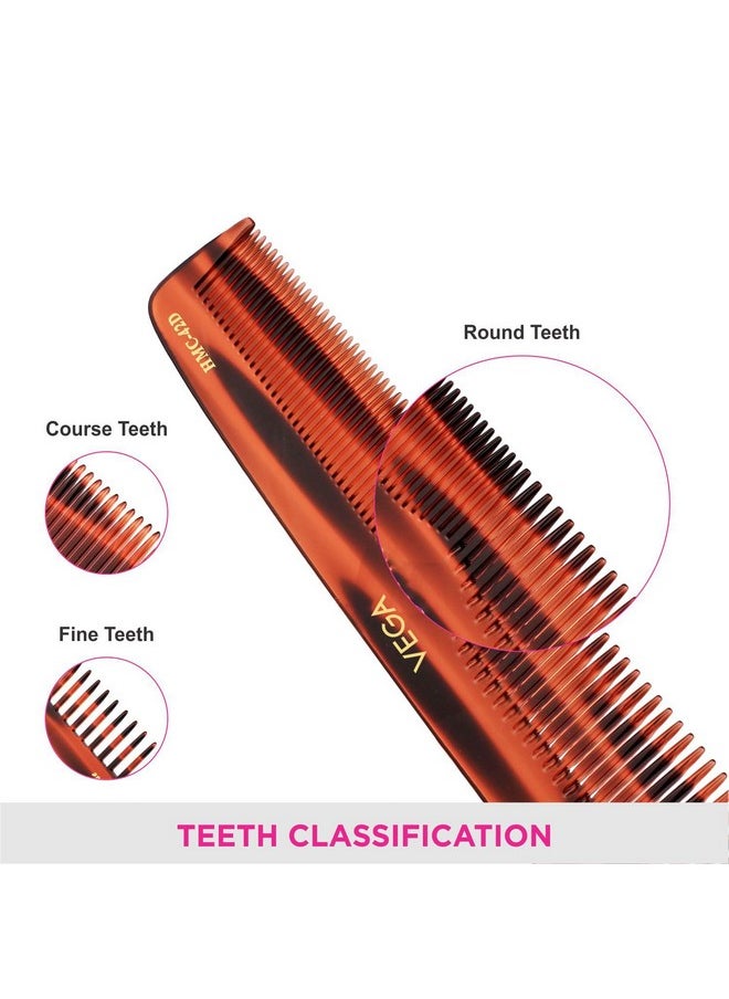 Vega Graduated Dressing Hair Comb Tortoise Shell,Handmade, (India'S No.1* Hair Comb Brand)For Men And Women, (Hmc-42D)  - Image 5