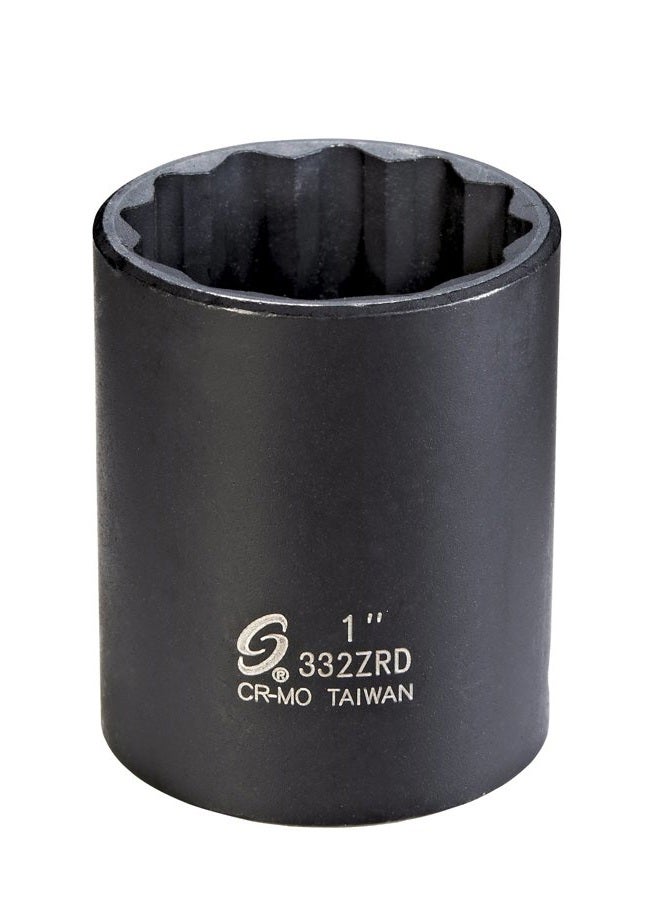 SUNEX 332ZRD 3/8-Inch Drive 1-Inch 12-Point Semi-Deep Impact Socket - Image 1