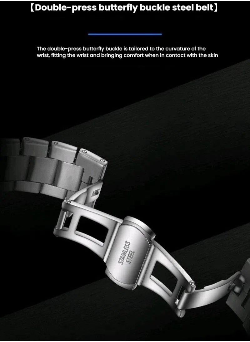 MSTIANQ Watches for Men Stainless Steel Quartz Water-Resistant Men's Watch White 40mm Dial  - Image 5