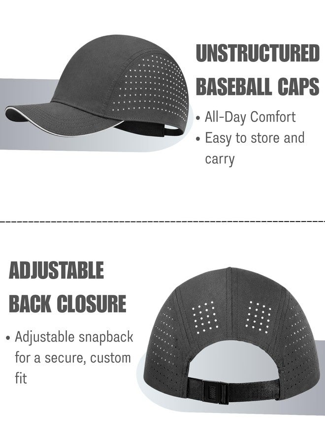 Ztl M/L/XL/XXL Breathable Mesh Cycling Running Hat for Men Women,Lightweight Quick Dry Sports Cap w/Reflective Brim for Big Head Dark Gray - Image 2