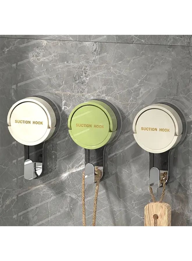 3pcs Heavy Duty Suction Cup Hooks Green Yellow White No Drill Damage Free Removal - Image 3