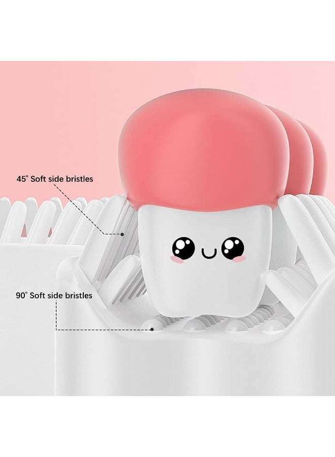 Pipe Terminator 2 Packs Kids U-Shaped Toothbrush, Food Grade Soft Silicone Brush Head, 360° Oral Teeth Cleaning Design for Toddlers and Children (Blue+Pink) for 6-12 ages - Image 2