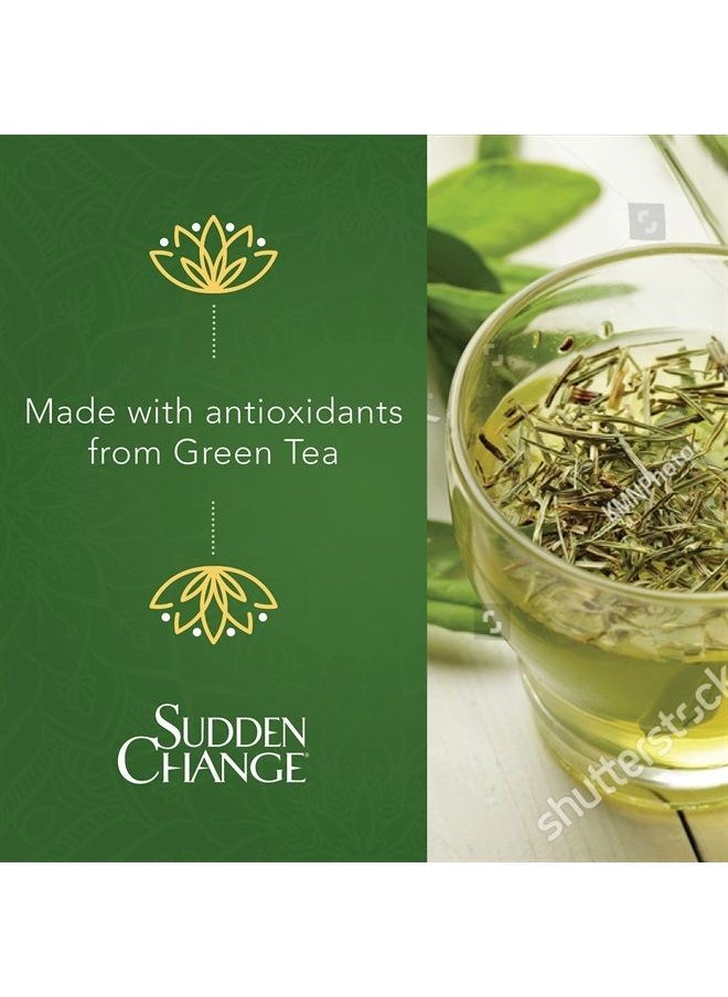 SUDDEN CHANGE Green Tea Facial Mask – Diminish Wrinkles, Puffiness & More - Improve Texture, Purify Pores & Remove Excess Oil – Made with Antioxidants - Cooling Sensation for Relaxation (3.4 oz, Pack  - Image 4