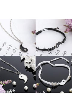 Yin Yang Friend or Couple Bracelet with Necklace Set, 2 Pieces Matching Adjustable Cord Bracelet, Pendant Chain for Friendship Boyfriend Girlfriend - pzsku/ZEF80A33C49D2B62D2A4AZ/45/_/1669975466/ec7d2f8e-7076-4585-b44b-542aa305bab4