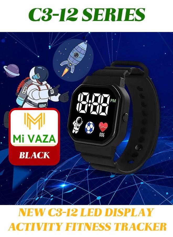 Mi VAZA New C3-12 LED Display Activity Fitness Tracker-Digital Electronic-3 ATM Water Resistant Watch-Outdoor Waterproof Watch For Kids  - Image 1