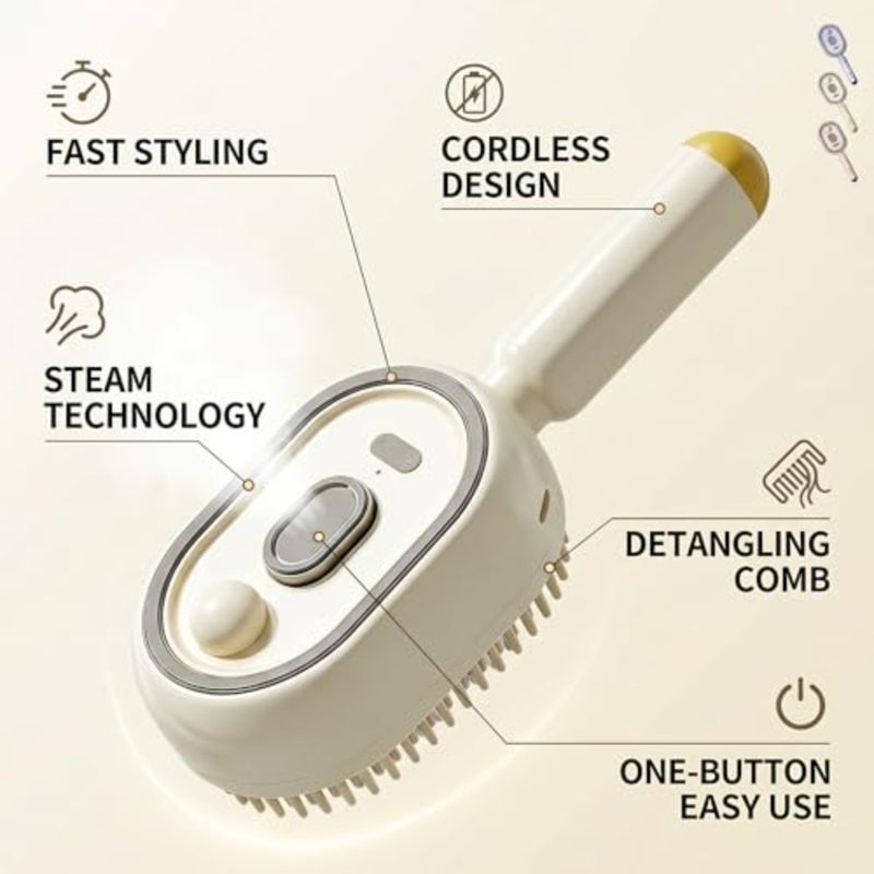 Electric Spray Air Cushion Massage Comb, Fine Mist Hair Brush for Wet and Dry Hair, Scalp Massager Detangling Brush, Frizz Control, Smooth Styling and Daily Hair Care - Image 5