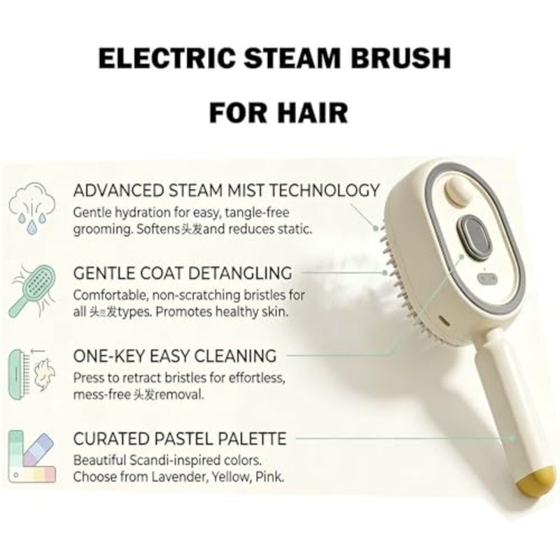 Electric Spray Air Cushion Massage Comb, Fine Mist Hair Brush for Wet and Dry Hair, Scalp Massager Detangling Brush, Frizz Control, Smooth Styling and Daily Hair Care - Image 2