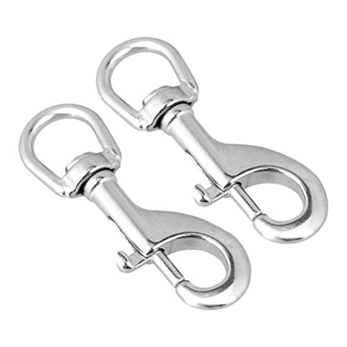 VUFVOID 4PCS Stainless Steel Swivel Eye Snap Hook, 316 Marine Grade Sliver Stainless Steel One Ended Bolt Snap Buckles for Water Bucket，Dog Leash，Pet Feed Bucket，Pet Hammock (90mm) - Image 5