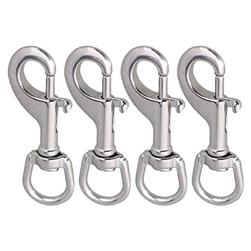 VUFVOID 4PCS Stainless Steel Swivel Eye Snap Hook, 316 Marine Grade Sliver Stainless Steel One Ended Bolt Snap Buckles for Water Bucket，Dog Leash，Pet Feed Bucket，Pet Hammock (90mm) - Image 1
