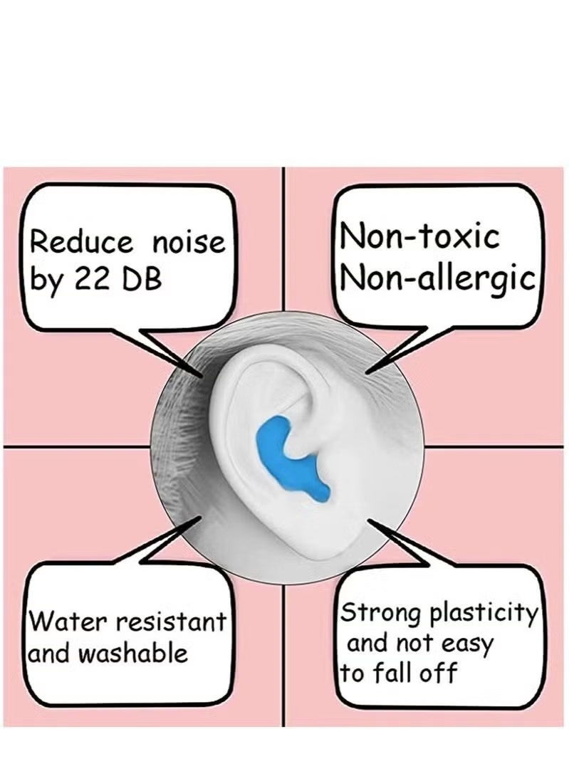 RATSAW Sleep Earplugs, Silicone Earplugs, Sleep Earplugs with High Decibel Noise Protection Waterproof Earplugs for Sleep Learning Swimming and Cancelling Noise - Image 5