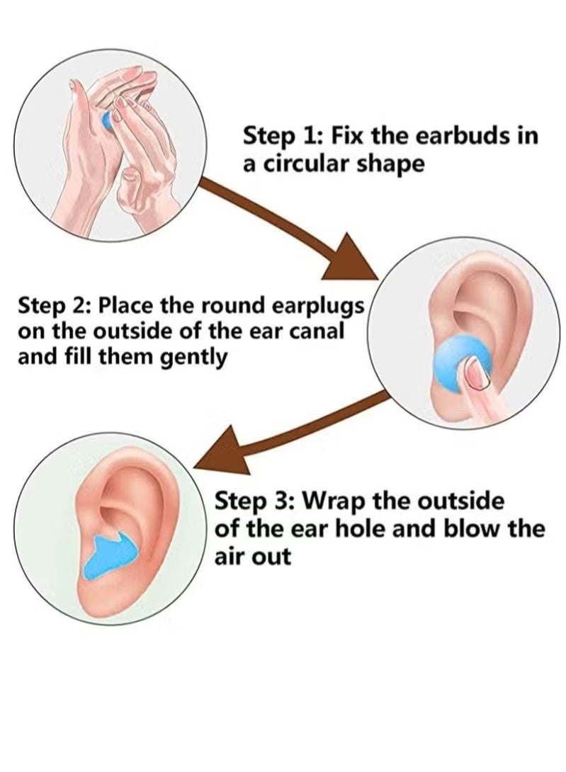 RATSAW Sleep Earplugs, Silicone Earplugs, Sleep Earplugs with High Decibel Noise Protection Waterproof Earplugs for Sleep Learning Swimming and Cancelling Noise - Image 2
