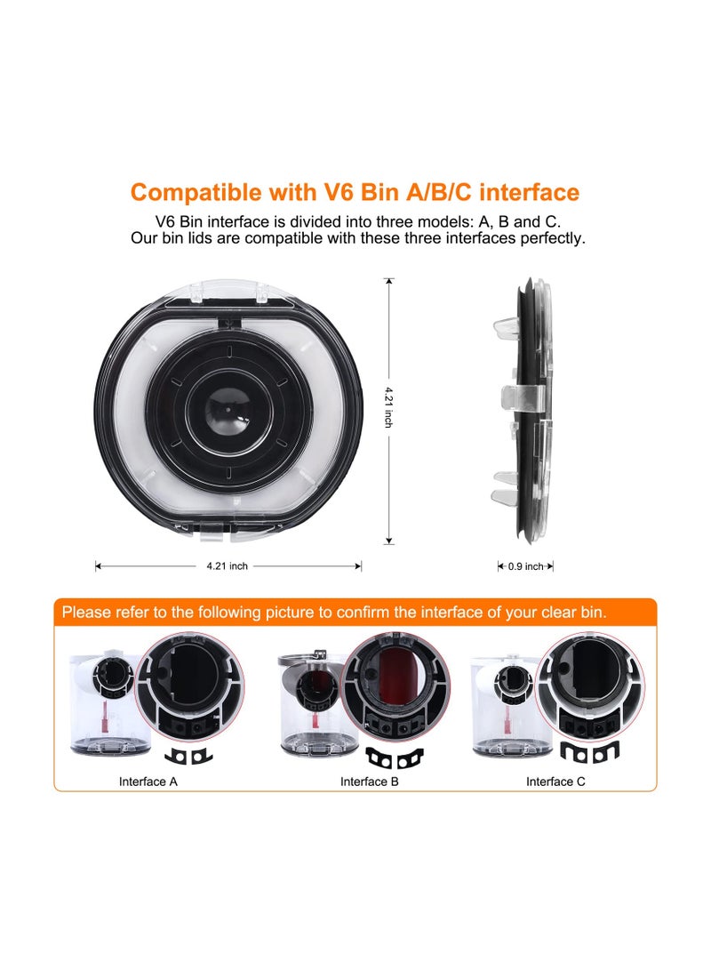 SYOSI غطاء سلة الغبار البديل للمكنسة الكهربائية Dyson V6 DC58 DC59 DC62 DC72 DC74، قطع غيار غطاء دلو الغبار، غطاء كوب الأوساخ، غطاء دلو الغبار، غطاء صندوق الغبار، جامع الغبار  - Image 3