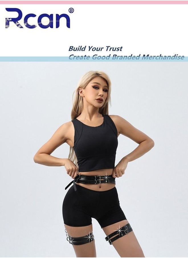 Rcan - Leather Belt Leg Loop Waist Leg Body Chain Garter Fashion Body Accessories Punk Rock Waist Chain for Women - Image 1
