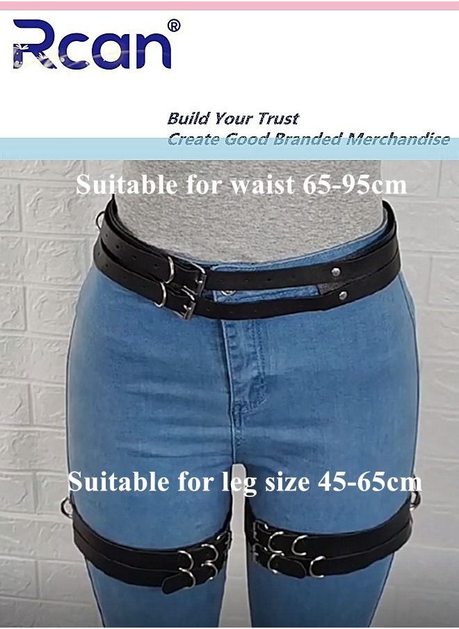 Rcan - Leather Belt Leg Loop Waist Leg Body Chain Garter Fashion Body Accessories Punk Rock Waist Chain for Women - Image 1