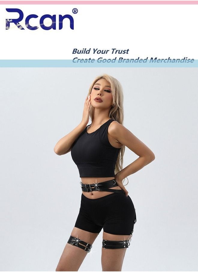 Rcan - Leather Belt Leg Loop Waist Leg Body Chain Garter Fashion Body Accessories Punk Rock Waist Chain for Women - Image 1