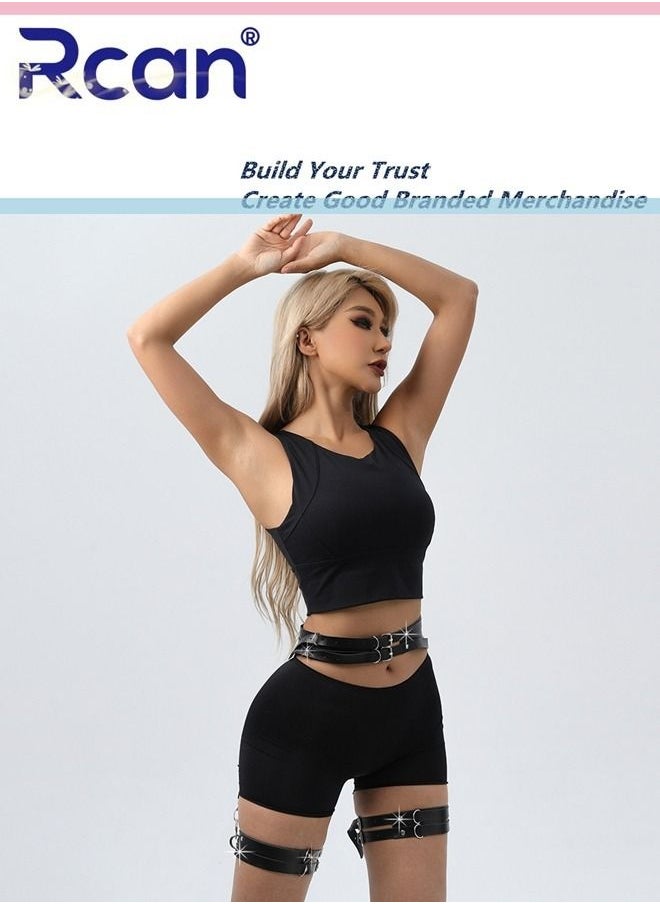 Rcan - Leather Belt Leg Loop Waist Leg Body Chain Garter Fashion Body Accessories Punk Rock Waist Chain for Women - Image 1