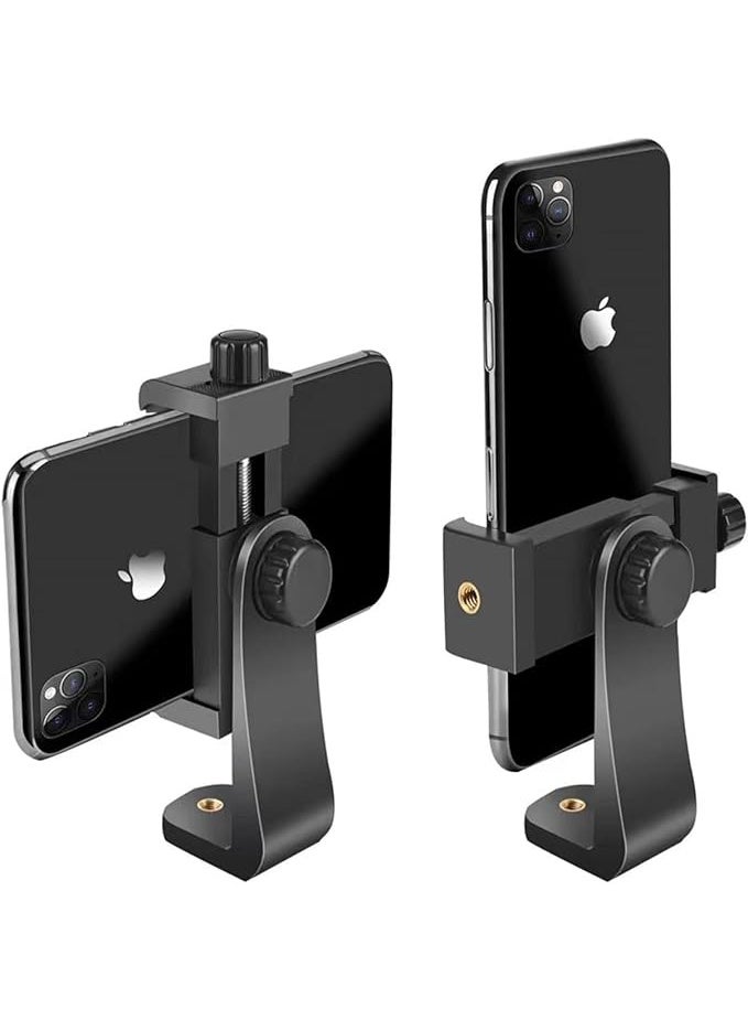 Tripod Mount & Cell Phone Holder Clip – 1/4 Inch Screw Adapter – 360° Rotation – 2 in 1 Smartphone Clamp - Image 2