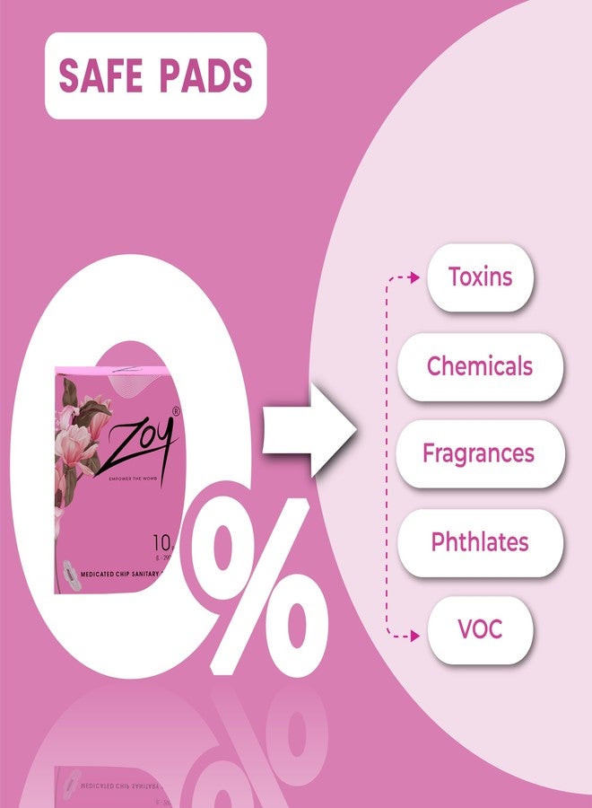 ZOY Graphene Sanitary Pads for Women XL Heavy Flow | Anti-Bacterial Protection | Rash-Free, High Absorbency, Breathable Cotton, Odour Control | Ultra Thin Leak Lock Pads | 10 Pads - Image 4