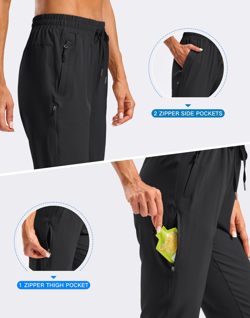 SANTINY Women's 15" Long Shorts Below The Knee Capri Hiking Cargo Shorts Lightweight Quick Dry Elastic Waist for Casual (Black_XL) - Image 4