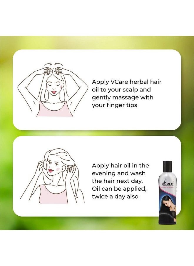 VCare Herbal Hair Oil With Coconutcastoralmondolivejojobaholy Basillavendercurry Leaf 13+ Herbal Oilsfor Men And Women ; Ideal For All Type Hair Growth (100Ml Herbal Hair Oil)  - Image 5