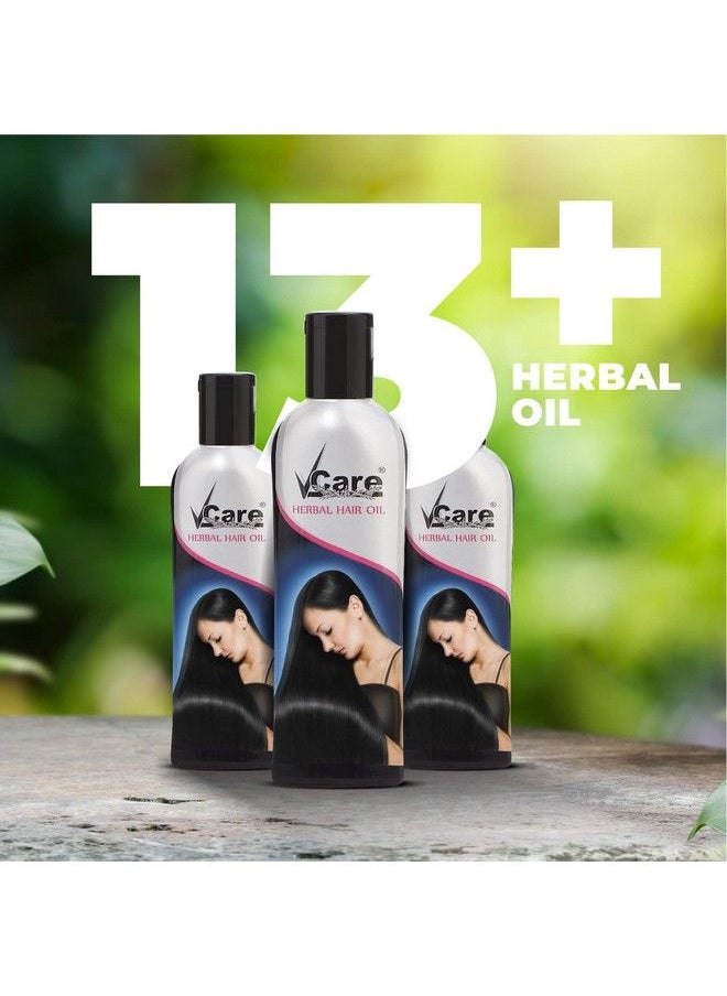 VCare Herbal Hair Oil With Coconutcastoralmondolivejojobaholy Basillavendercurry Leaf 13+ Herbal Oilsfor Men And Women ; Ideal For All Type Hair Growth (100Ml Herbal Hair Oil)  - Image 4