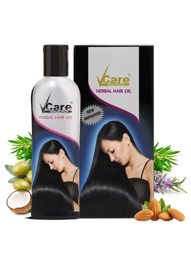 VCare Herbal Hair Oil With Coconutcastoralmondolivejojobaholy Basillavendercurry Leaf 13+ Herbal Oilsfor Men And Women ; Ideal For All Type Hair Growth (100Ml Herbal Hair Oil)  - Image 1