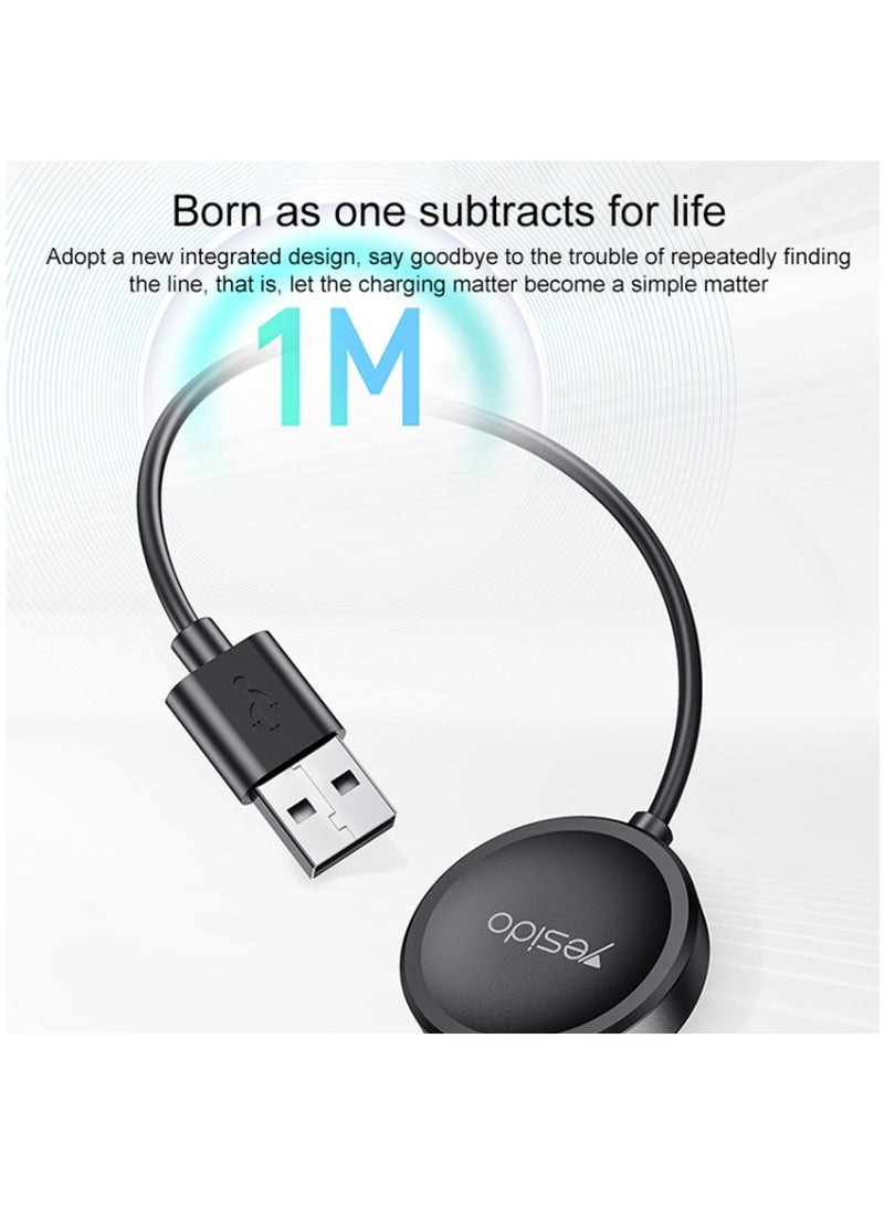 Yesido CA161 USB Magnetic Wireless Charger Cable 1M for Andriod / Samsung Smart Watch - Black - Image 3