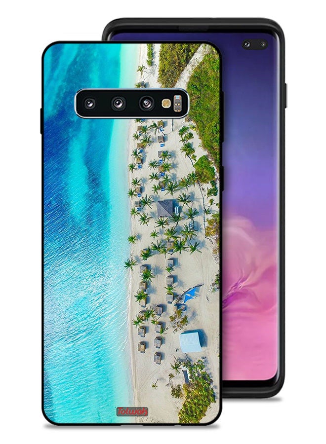 Tolwak Samsung Galaxy S10 Plus Protective Case Cover Beach - Image 1