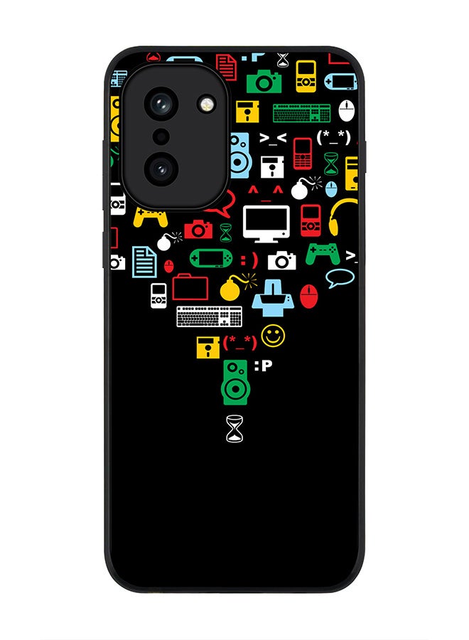 For OnePlus 15R Case,Slim fit Camera Protection, Shockproof Thin Phone cover  - Convergence (Black)