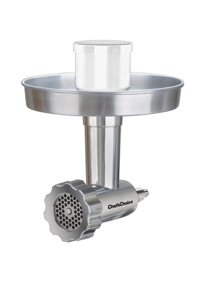 CHEF'S CHOICE 796 Premium Food Grinder Attachment Designed to fit KitchenAid Stand Mixers, Silver - Image 1