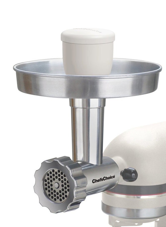 CHEF'S CHOICE 796 Premium Food Grinder Attachment Designed to fit KitchenAid Stand Mixers, Silver - Image 2