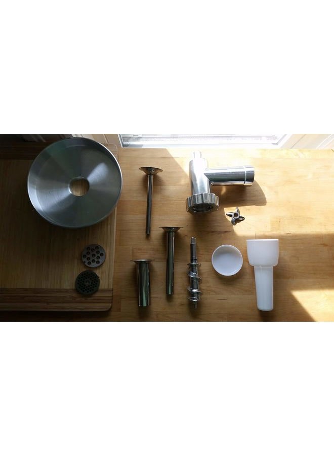 CHEF'S CHOICE 796 Premium Food Grinder Attachment Designed to fit KitchenAid Stand Mixers, Silver - Image 4