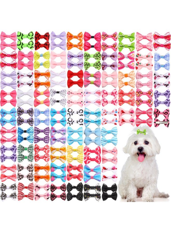 Reginary 300 Pcs (150 Pairs) Dogs Hair Barrettes Bows Cute Pet Hair Bows With Metal Clips Bow Hair Clips For Dogs Cat Puppy Kitten Pet Grooming Hair Accessories - Image 1