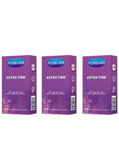 Forever Pack Of 3 Extra Time Premium Natural Latex Condoms  - Image 1