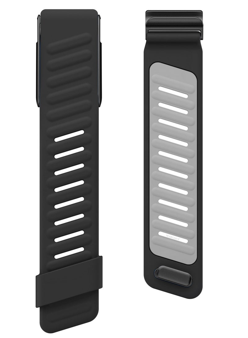 CATANES Silicone Sports Replacement Strap for Whoop 5.0 / Whoop 5.0 Life (MG Model) - MG - Adjustable and Waterproof Wristband - Black - Image 1