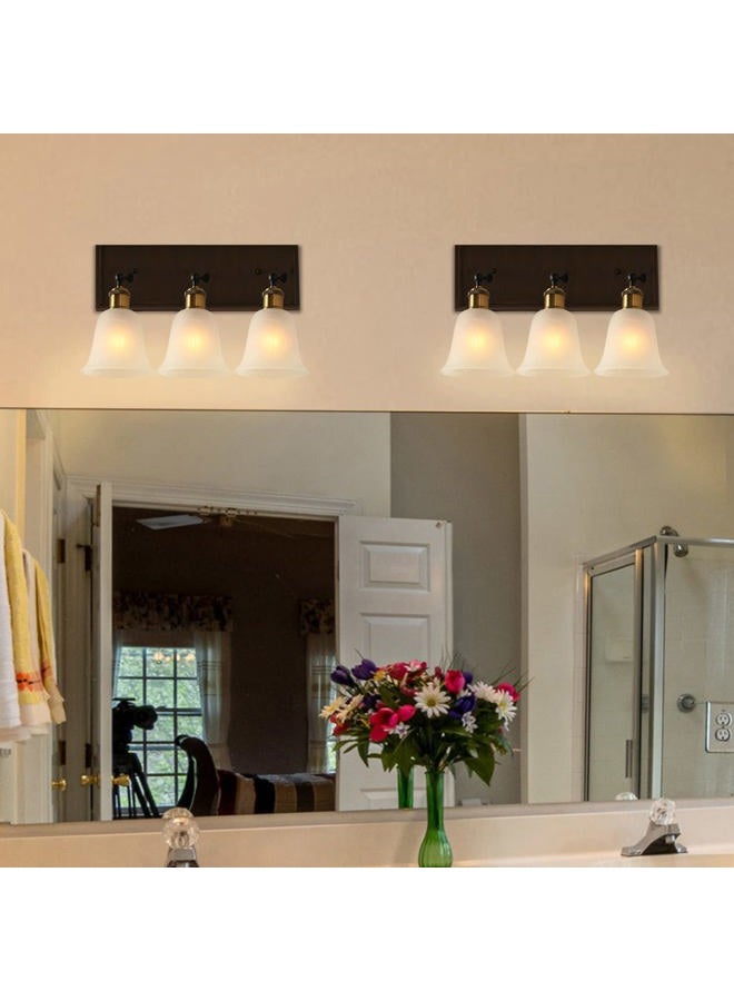Voguad 3 Pack White Alabaster Ceiling Fan Light Covers, Bell Glass Shade Replacement Globe for Bathroom Vanity Fixture, Chandelier, Wall Sconce with 2 1/4 inch Fitter Opening, G0107 - Image 3