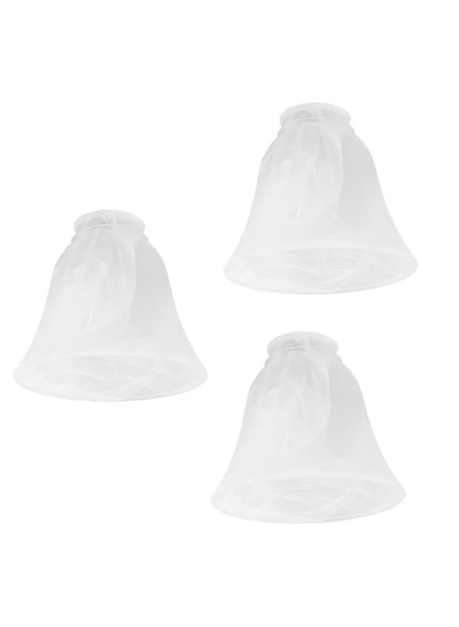 Voguad 3 Pack White Alabaster Ceiling Fan Light Covers, Bell Glass Shade Replacement Globe for Bathroom Vanity Fixture, Chandelier, Wall Sconce with 2 1/4 inch Fitter Opening, G0107 - Image 1