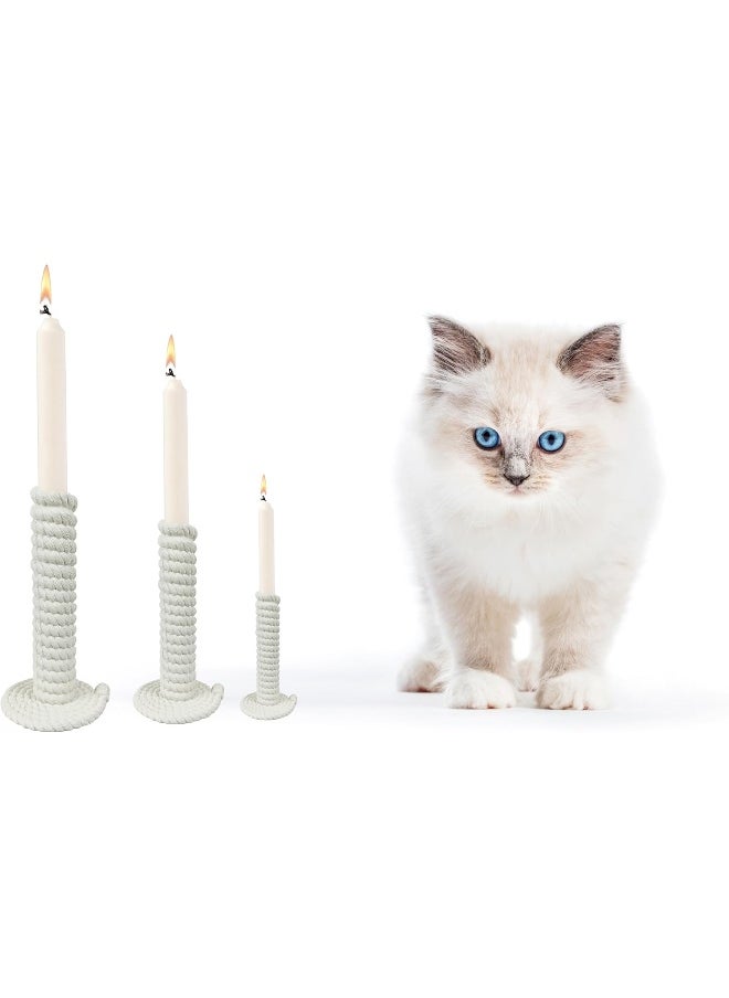 YINZUO YINZUO Modern Decorative Stylish Candle Holder White Plastic Fiber Taper Candle Holder with Artistic Open Best Design for Home Decor, Dining Table, or Mantel Display (Design 4)  - Image 5