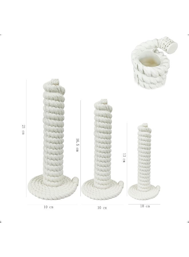 YINZUO YINZUO Modern Decorative Stylish Candle Holder White Plastic Fiber Taper Candle Holder with Artistic Open Best Design for Home Decor, Dining Table, or Mantel Display (Design 4) - Image 3